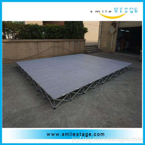 Aluminum carpet material wooden platform with portable folding stage stairs
